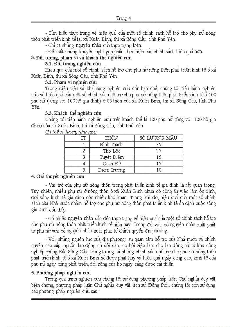 image for page Hiệu quả của một số chính sách hỗ trợ cho phụ nữ nông thôn phát triển kinh tế Nghiên cứu tại xã Xuân Bình Sông cầu Phú Yên