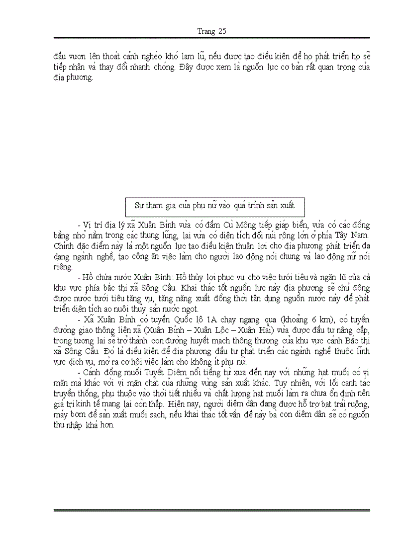 image for page Hiệu quả của một số chính sách hỗ trợ cho phụ nữ nông thôn phát triển kinh tế Nghiên cứu tại xã Xuân Bình Sông cầu Phú Yên