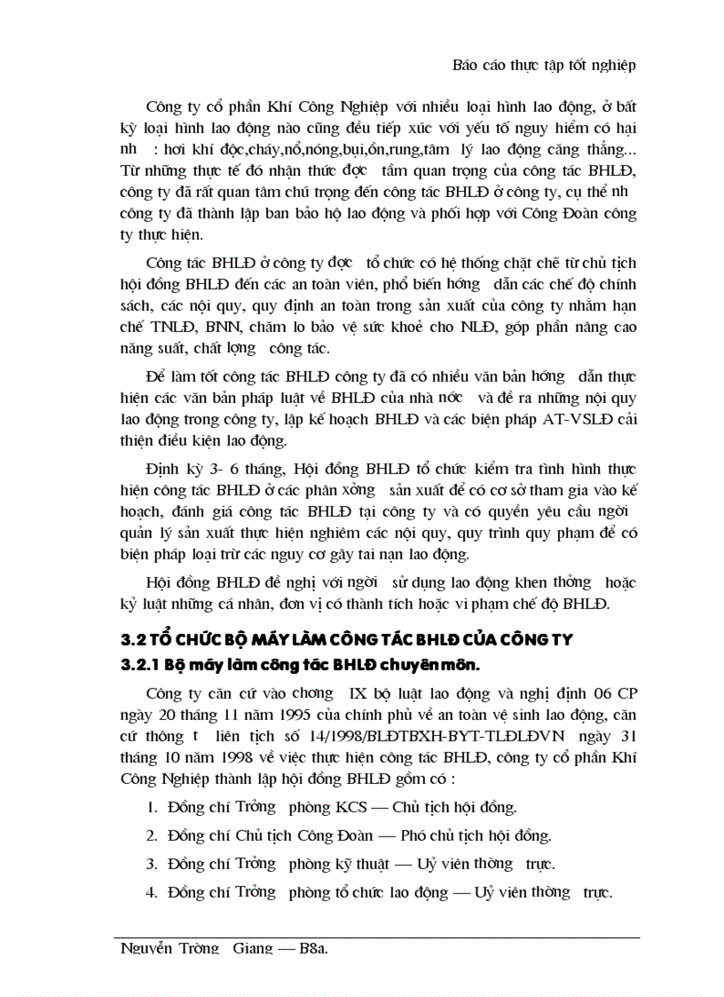 image for page Thực trạng công tác Bảo Hộ Lao Động của công ty cổ phần Khí Công Nghiệp