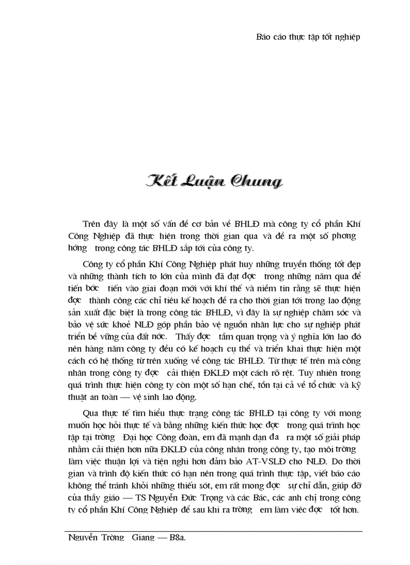 image for page Thực trạng công tác Bảo Hộ Lao Động của công ty cổ phần Khí Công Nghiệp