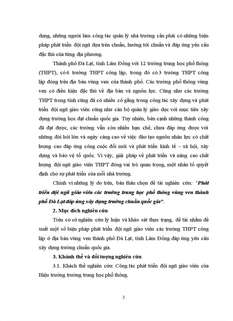 image for page Phát triển đội ngũ giáo viên các trường trung học phổ thông vùng ven thành phố Đà Lạt đáp ứng xây dựng trường chuẩn quốc gia