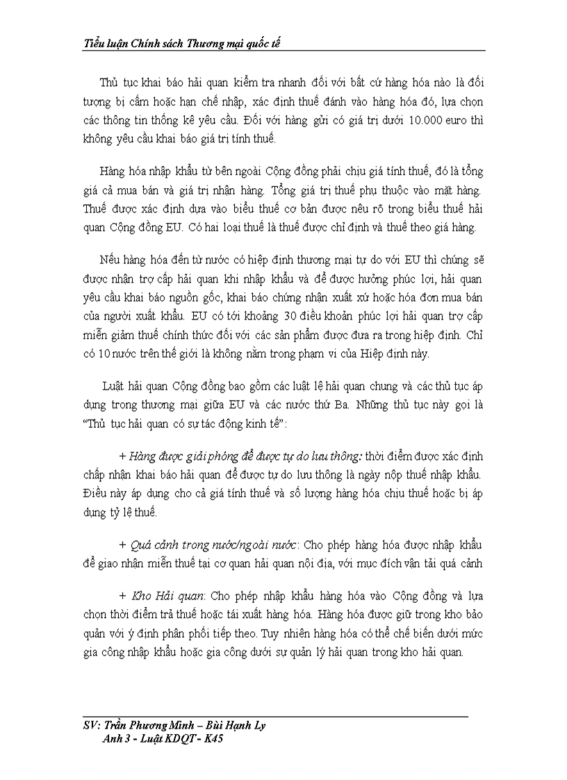 image for page Tiểu luận Chính sách Thương mại quốc tế xuất nhập khẩu thủy sản của Việt Nam vào EU