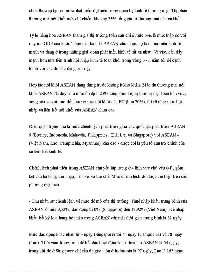 Tiến trình hợp tác kinh tế và hội nhập của ASEAN tự do hóa thương mại dịch vụ đầu tư