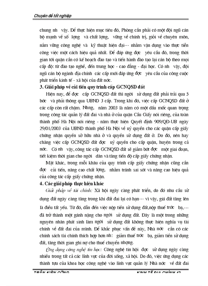 image for page Thực trạng và Giải pháp nhằm thúc đẩy việc cấp giấy chứng nhận quyền sử dụng đất trên địa bàn quận Cầu Giấy thành phố Hà Nội