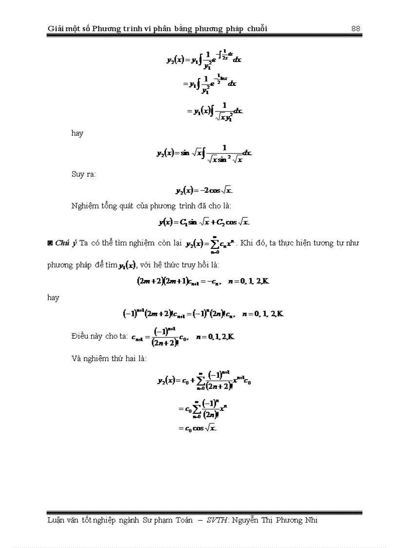 image for page Giải một số phương trình vi phân bằng phương pháp chuỗi