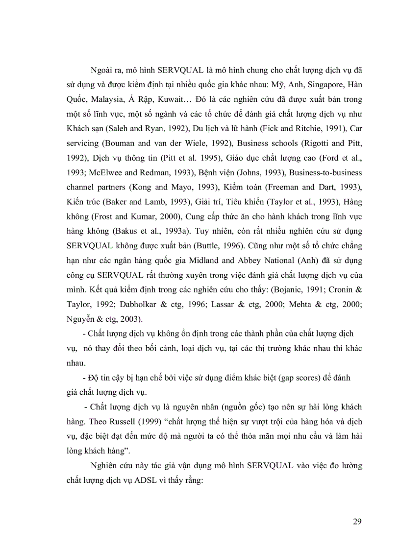 image for page Ảnh hưởng của chất lượ ng dịch vụ đến sự hài lòng và lòng trung thành của khách hàng sử dụng dịch vụ ADSL