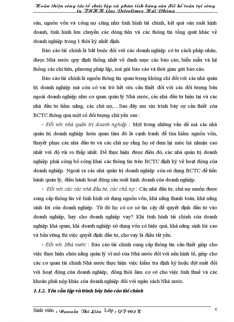 image for page Hoàn thiện công tác tổ chức lập và phân tích bảng cân đối kế toán tại công ty TNHH Gas Petrolimex Hải Phòng