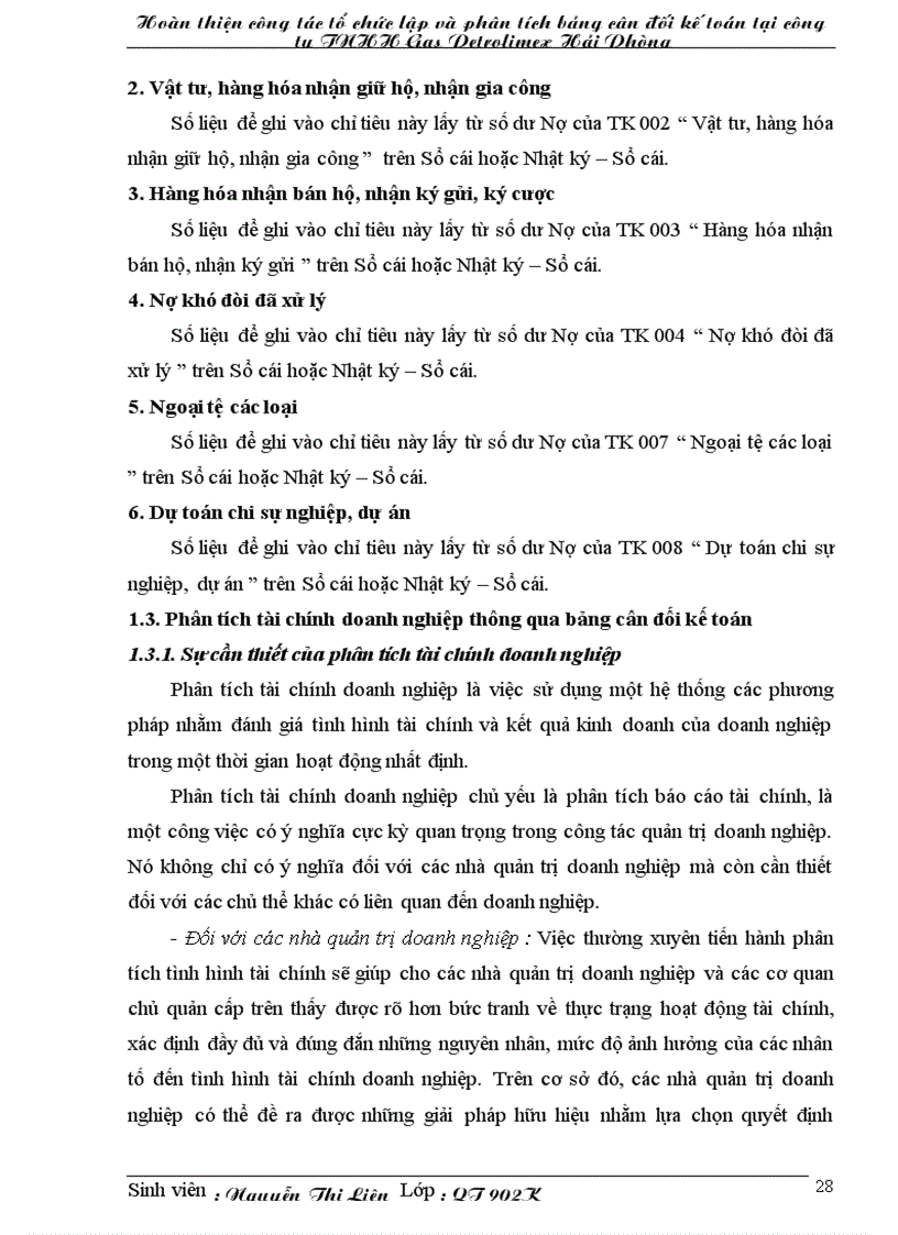 image for page Hoàn thiện công tác tổ chức lập và phân tích bảng cân đối kế toán tại công ty TNHH Gas Petrolimex Hải Phòng