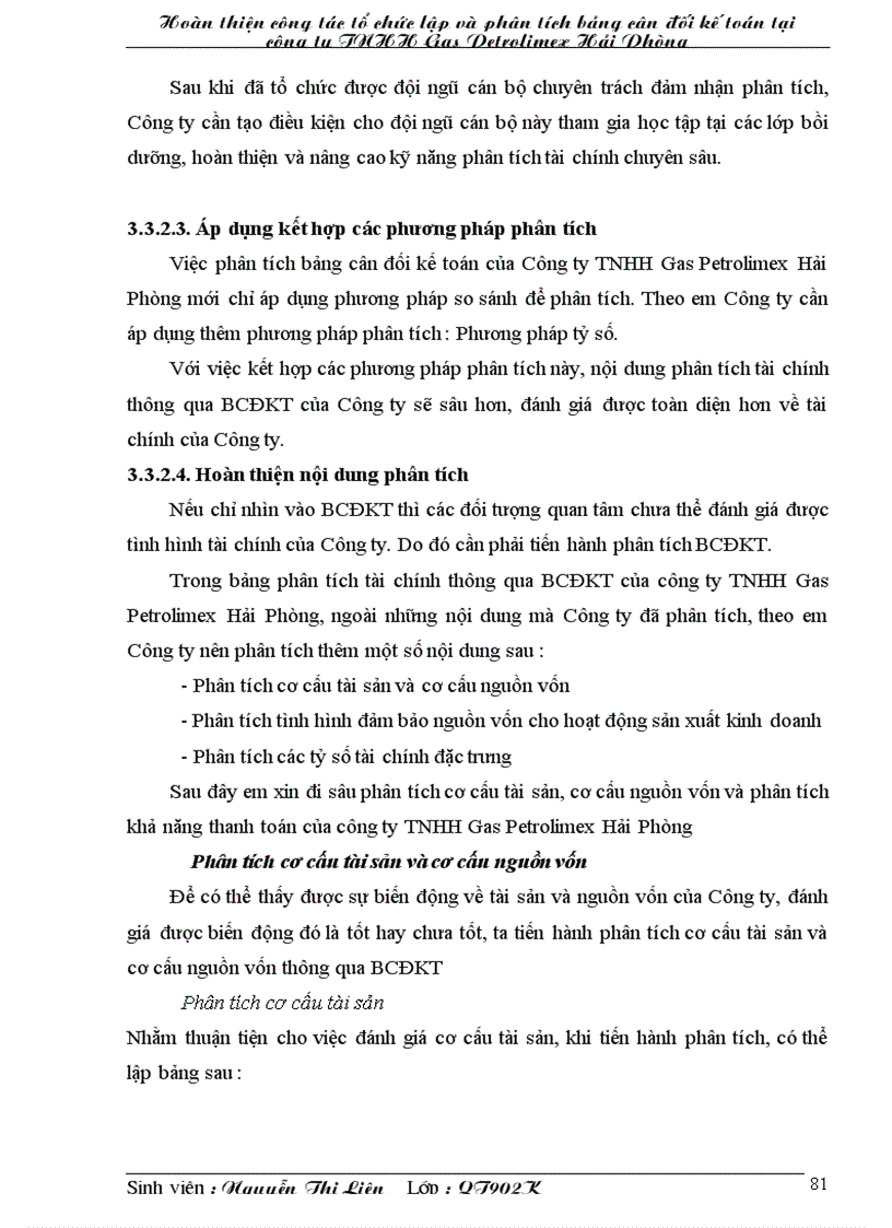 image for page Hoàn thiện công tác tổ chức lập và phân tích bảng cân đối kế toán tại công ty TNHH Gas Petrolimex Hải Phòng