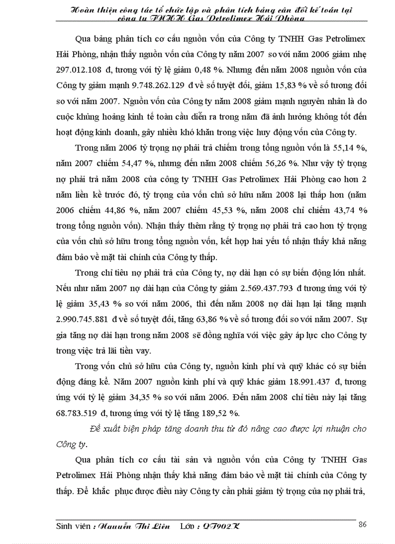 image for page Hoàn thiện công tác tổ chức lập và phân tích bảng cân đối kế toán tại công ty TNHH Gas Petrolimex Hải Phòng