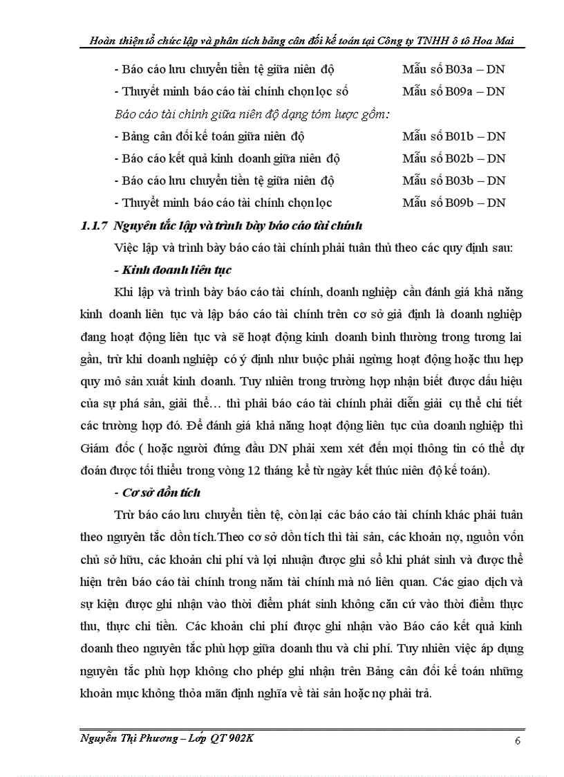 image for page Hoàn thiện tổ chức lập và phân tích bảng cân đối kế toán tại Công ty TNHH ôtô Hoa Mai