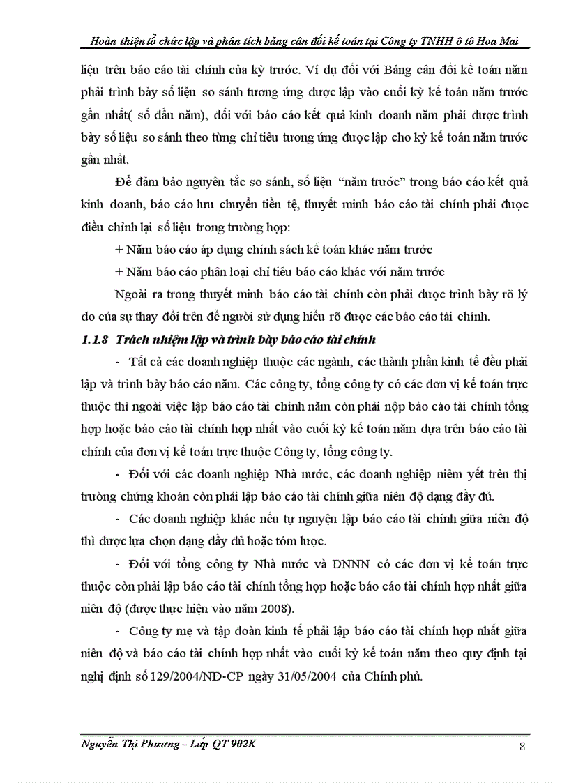 image for page Hoàn thiện tổ chức lập và phân tích bảng cân đối kế toán tại Công ty TNHH ôtô Hoa Mai