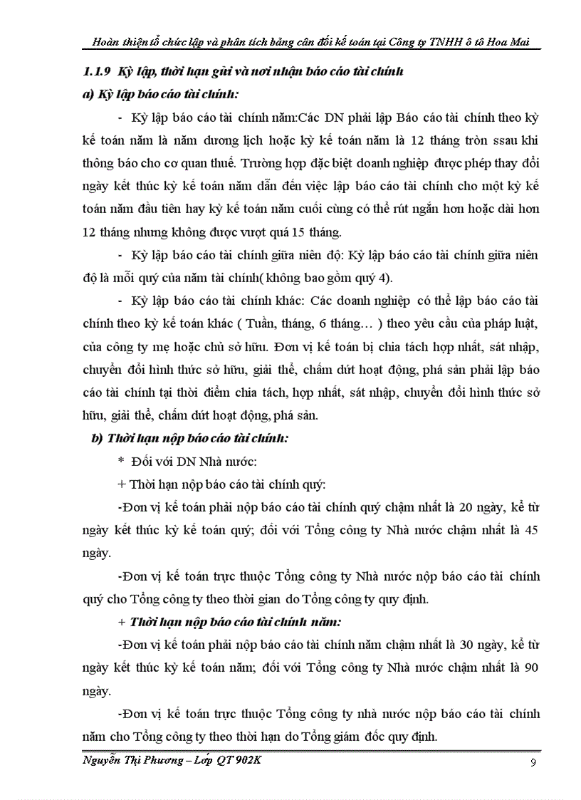 image for page Hoàn thiện tổ chức lập và phân tích bảng cân đối kế toán tại Công ty TNHH ôtô Hoa Mai