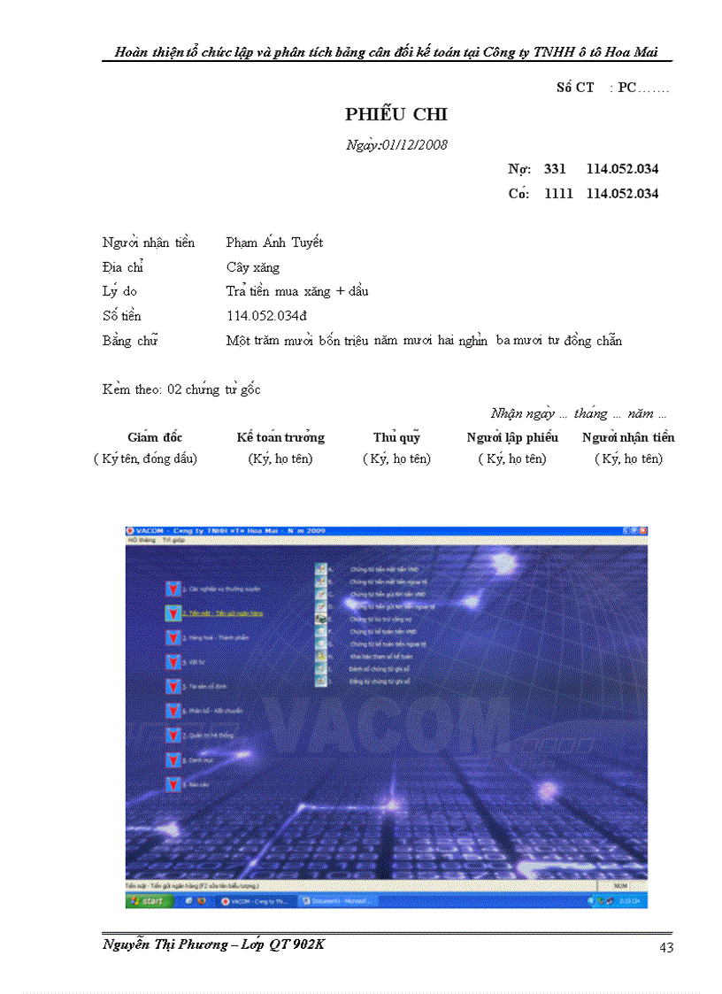 image for page Hoàn thiện tổ chức lập và phân tích bảng cân đối kế toán tại Công ty TNHH ôtô Hoa Mai