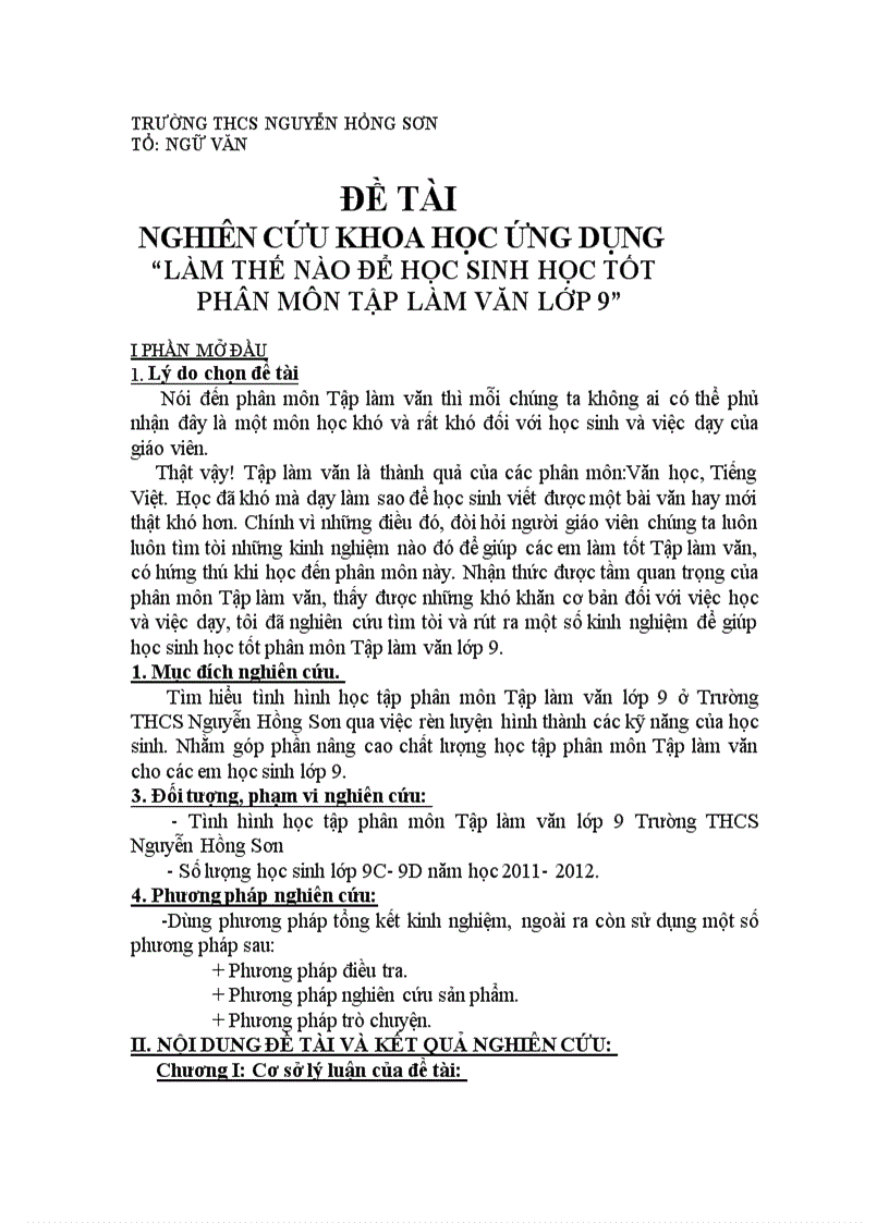 image for page Làm thế nào để học sinh học tốt phân môn tập làm văn lớp 9