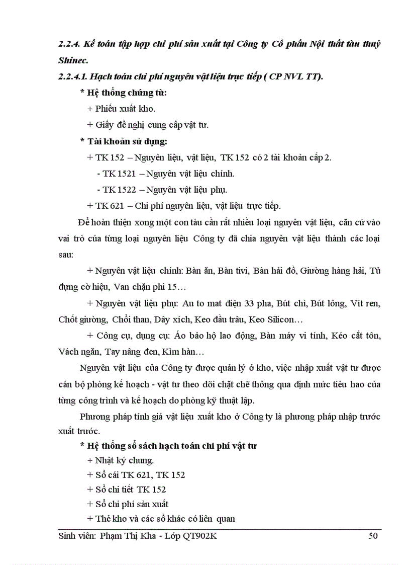 image for page Hoàn thiện tổ chức kế toán tập hợp chi phí sản xuất và tính giá thành sản phẩm tại Công ty Cổ phần Nội thất tàu thuỷ Shinec