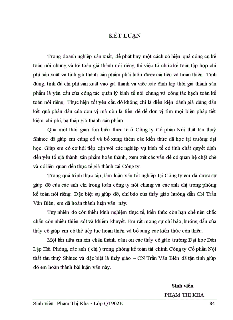 image for page Hoàn thiện tổ chức kế toán tập hợp chi phí sản xuất và tính giá thành sản phẩm tại Công ty Cổ phần Nội thất tàu thuỷ Shinec