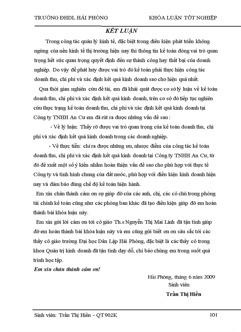 image for page Hoàn thiện tổ chức công tác kế toán doanh thu chi phí và xác định kết quả kinh doanh tại Công ty TNHH An Cư