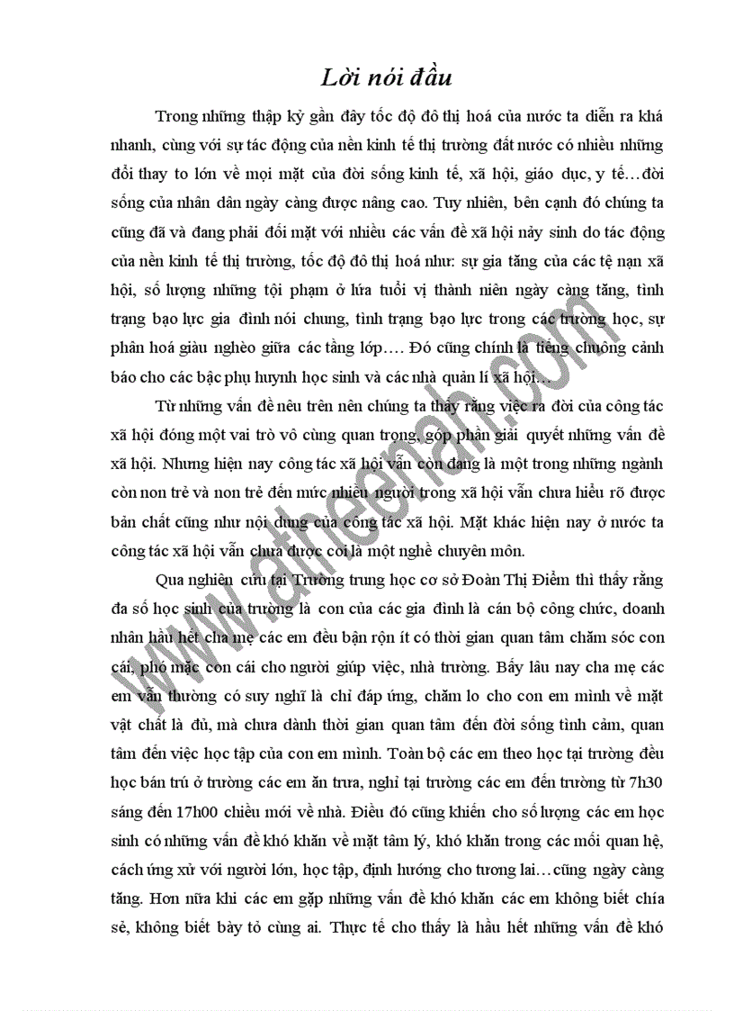 image for page Công tác xã hội tại trường THCS Đoàn Thị Điểm