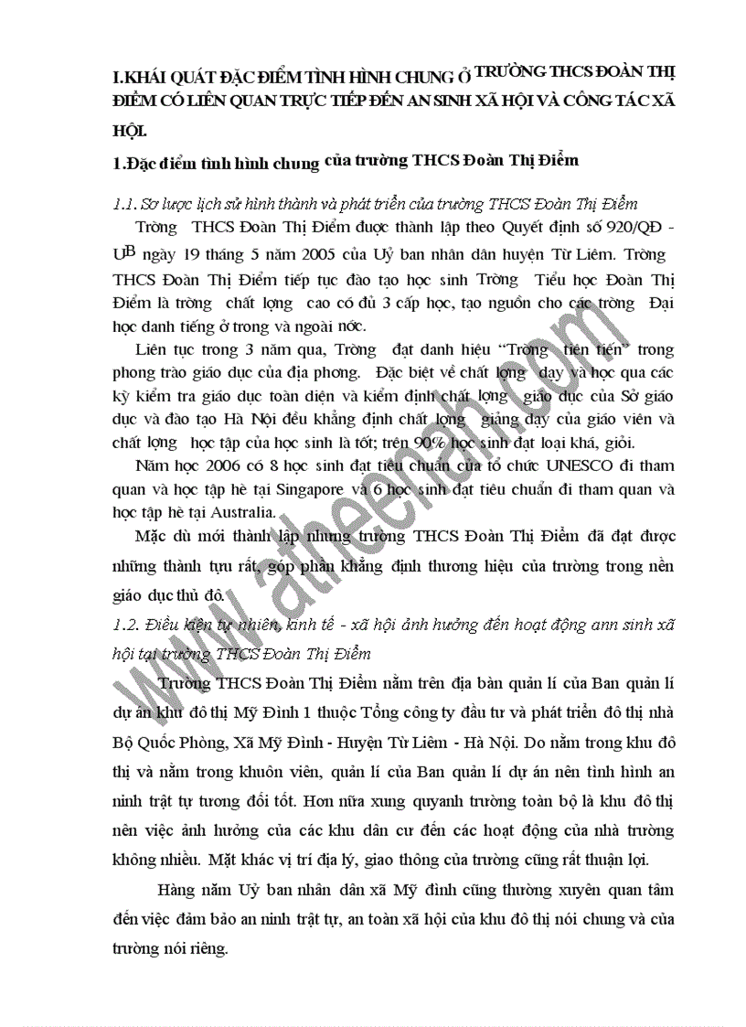 image for page Công tác xã hội tại trường THCS Đoàn Thị Điểm