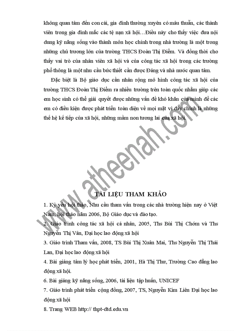 image for page Công tác xã hội tại trường THCS Đoàn Thị Điểm