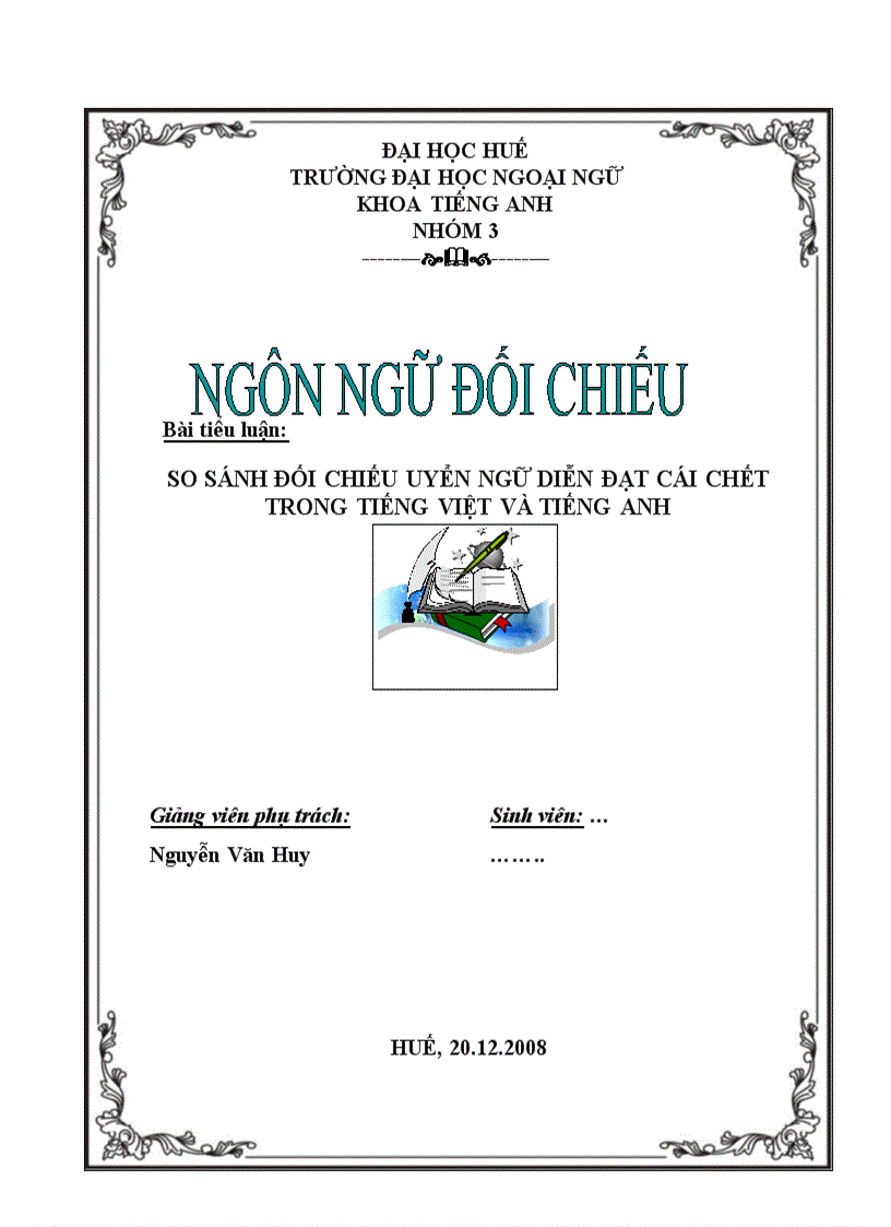 image for page So sánh đối chiếu uyển ngữ diễn đạt cái chết trong tiếng việt và tiếng anh