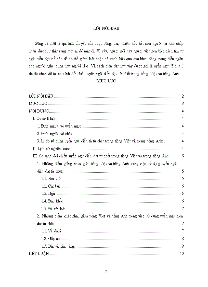 image for page So sánh đối chiếu uyển ngữ diễn đạt cái chết trong tiếng việt và tiếng anh