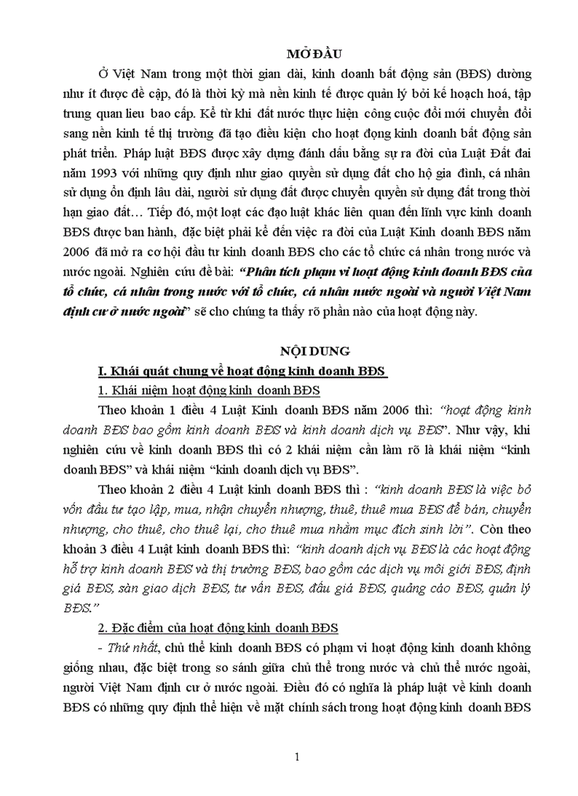 image for page Phân tích phạm vi hoạt động kinh doanh bất động sản của tổ chức cá nhân trong nước với tổ chức cá nhân nước ngoài và người Việt Nam định cư ở nước ngoài