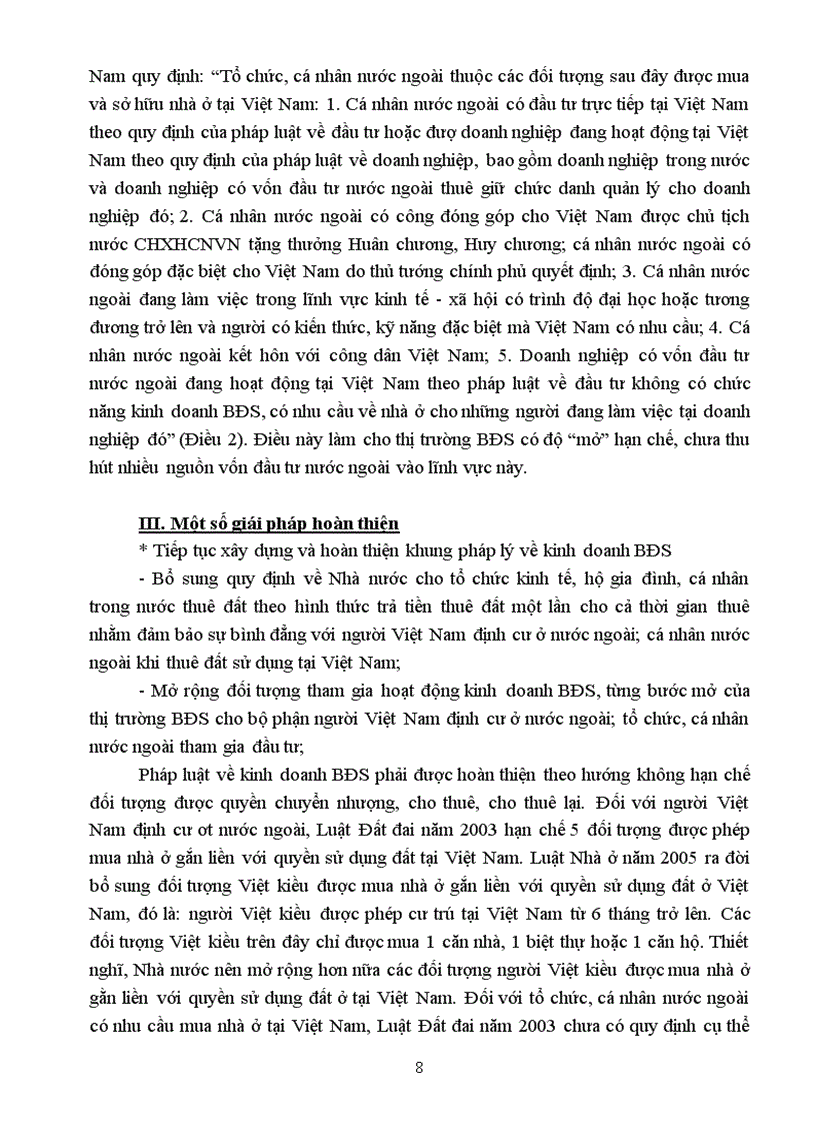 image for page Phân tích phạm vi hoạt động kinh doanh bất động sản của tổ chức cá nhân trong nước với tổ chức cá nhân nước ngoài và người Việt Nam định cư ở nước ngoài