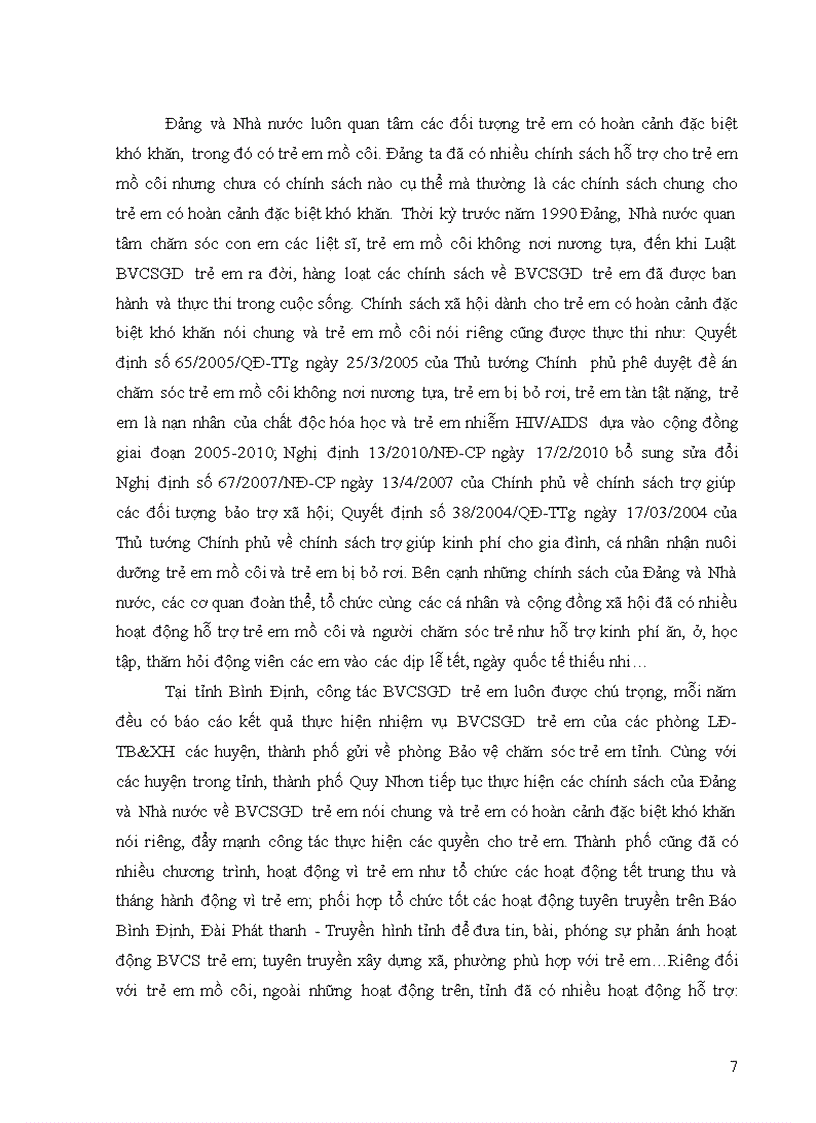 image for page Thực trạng chăm sóc trẻ mồ côi tại địa bàn thành phố Quy Nhơn