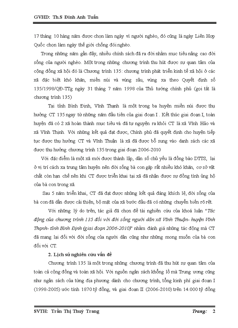 image for page Tác động của chương trình 135 đối với đời sống người dân xã Vĩnh Thuận huyện Vĩnh Thạnh tỉnh Bình Định giai đoạn 2006 2010