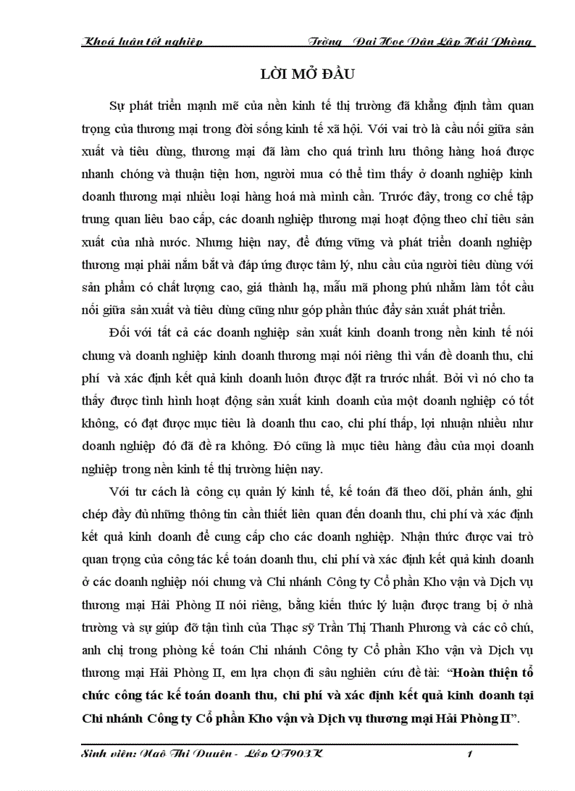 image for page Hoàn thiện tổ chức công tác kế toán doanh thu chi phí và xác định kết quả kinh doanh tại Chi nhánh Công ty Cổ phần Kho vận và Dịch vụ thương mại Hải Phòng II