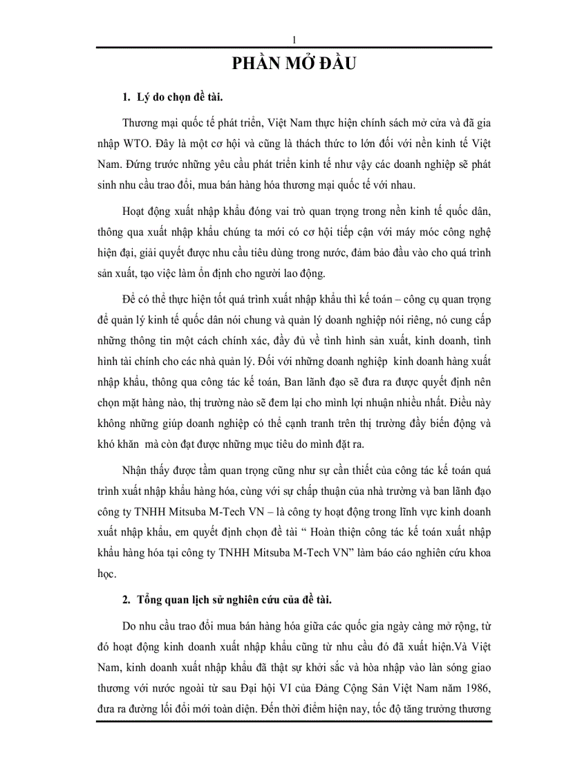 image for page Hoàn thiện công tác kế toán xuất nhập khẩu hàng hóa tại công ty TNHH Mitsuba M Tech Vietnam