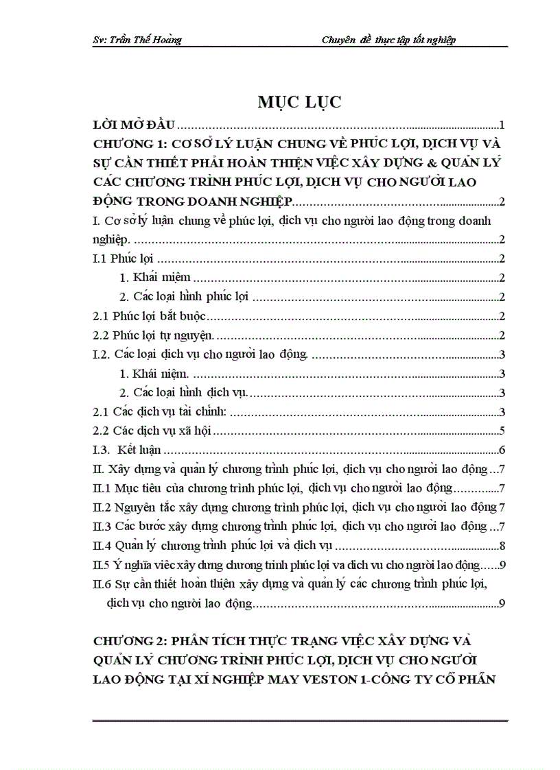 image for page Hoa n thiê n viê c xây dựng và quản lý chương trình phu c lơ i di ch vu cho ngươ i lao đô ng ta i Xi nghiê p may veston 1 thuộc Công ty cô phâ n may 10