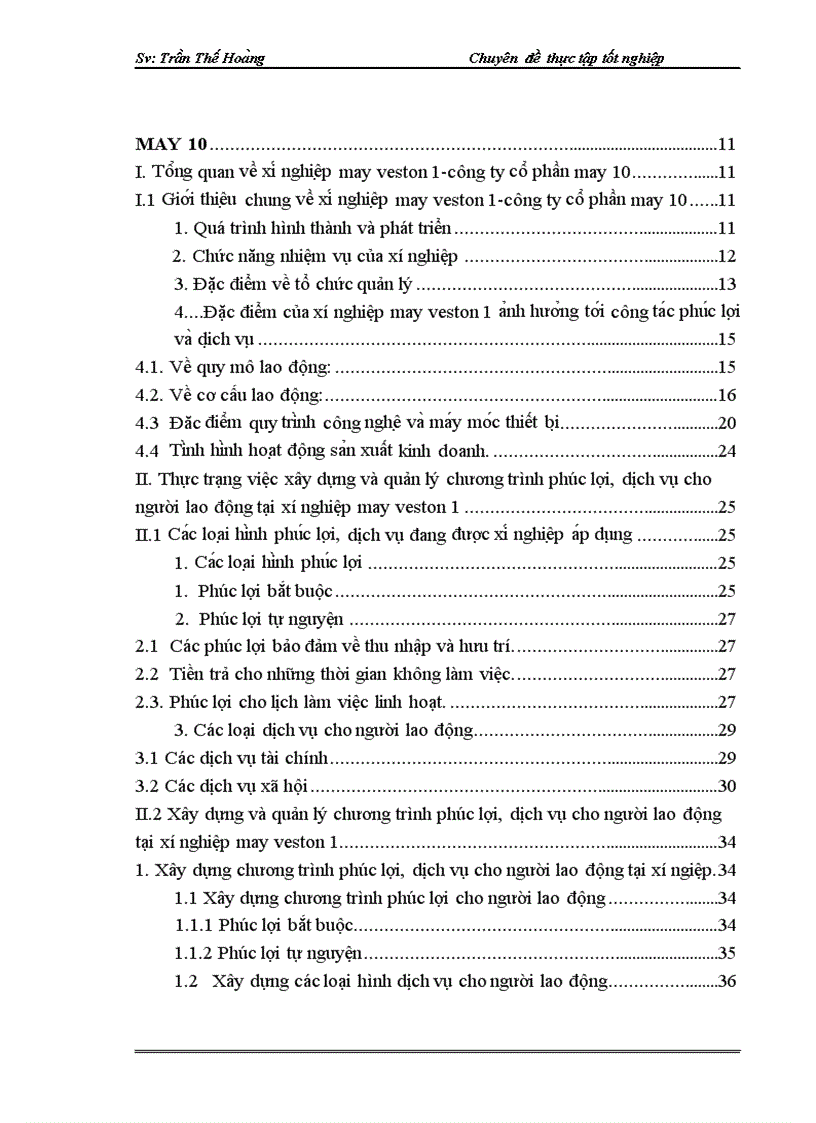 image for page Hoa n thiê n viê c xây dựng và quản lý chương trình phu c lơ i di ch vu cho ngươ i lao đô ng ta i Xi nghiê p may veston 1 thuộc Công ty cô phâ n may 10