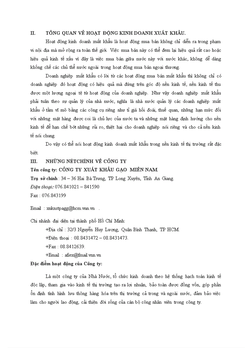 image for page Vai trò của hoạt động xuất nhập khẩu đối với công ty xuất khẩu gạo miền nam