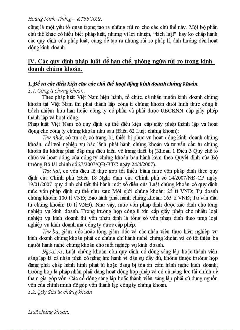 image for page Rủi ro trong kinh doanh chứng khoán phân loại nguyên nhân và các quy định pháp luật để hạn chế phòng ngừa rủi ro