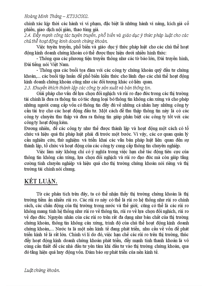 image for page Rủi ro trong kinh doanh chứng khoán phân loại nguyên nhân và các quy định pháp luật để hạn chế phòng ngừa rủi ro