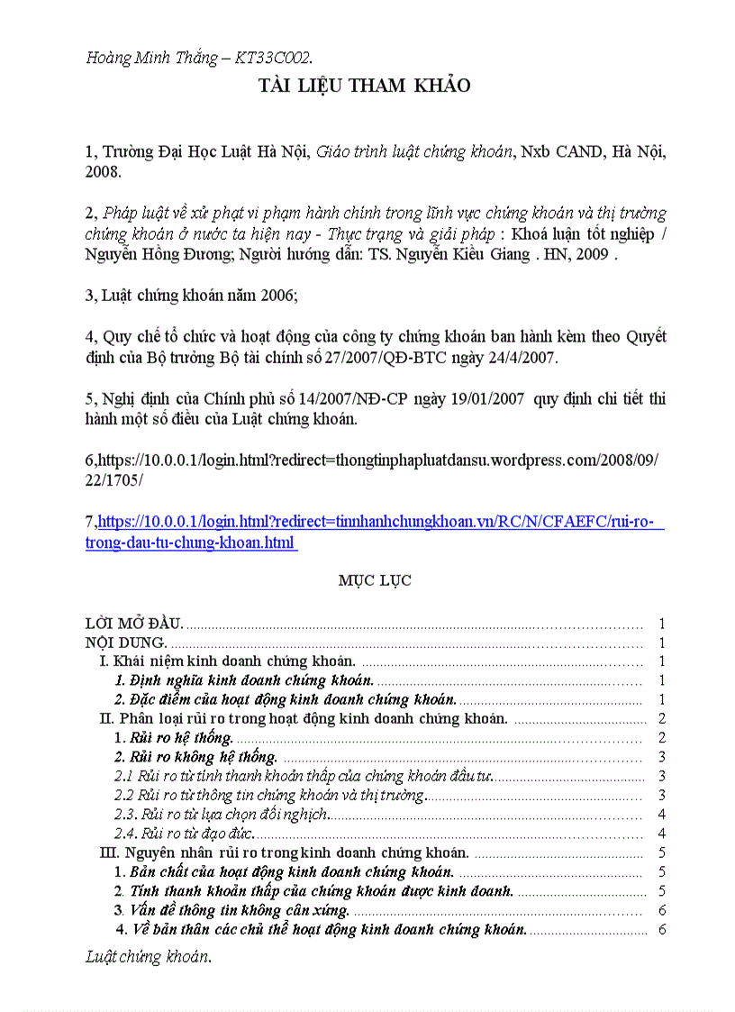 image for page Rủi ro trong kinh doanh chứng khoán phân loại nguyên nhân và các quy định pháp luật để hạn chế phòng ngừa rủi ro