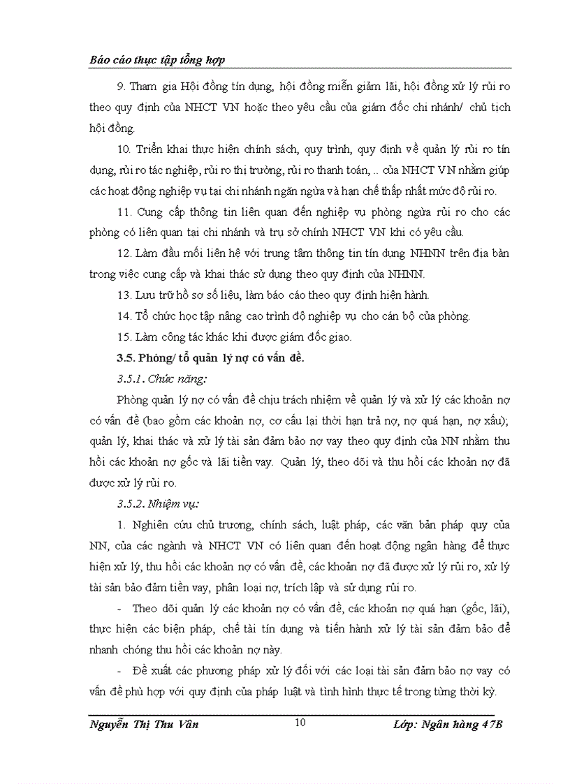 image for page Báo cáo về Ngân hàng Công thương Việt Nam Chi nhánh Nam Thăng Long