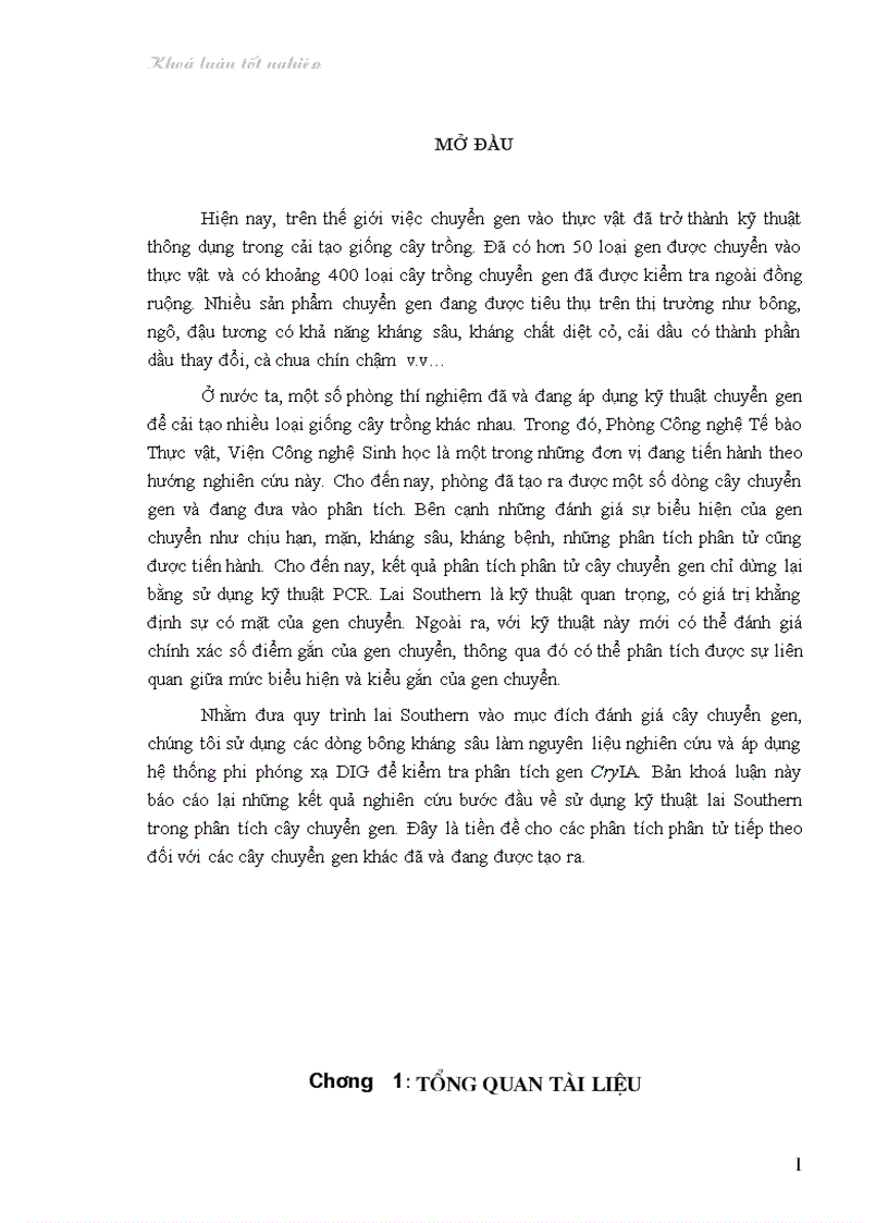image for page Nghiên cứu bước đầu về sử dụng kỹ thuật lai Southern trong phân tích cây chuyển gen