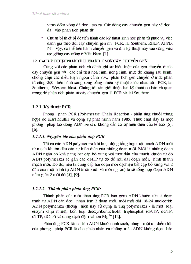 image for page Nghiên cứu bước đầu về sử dụng kỹ thuật lai Southern trong phân tích cây chuyển gen