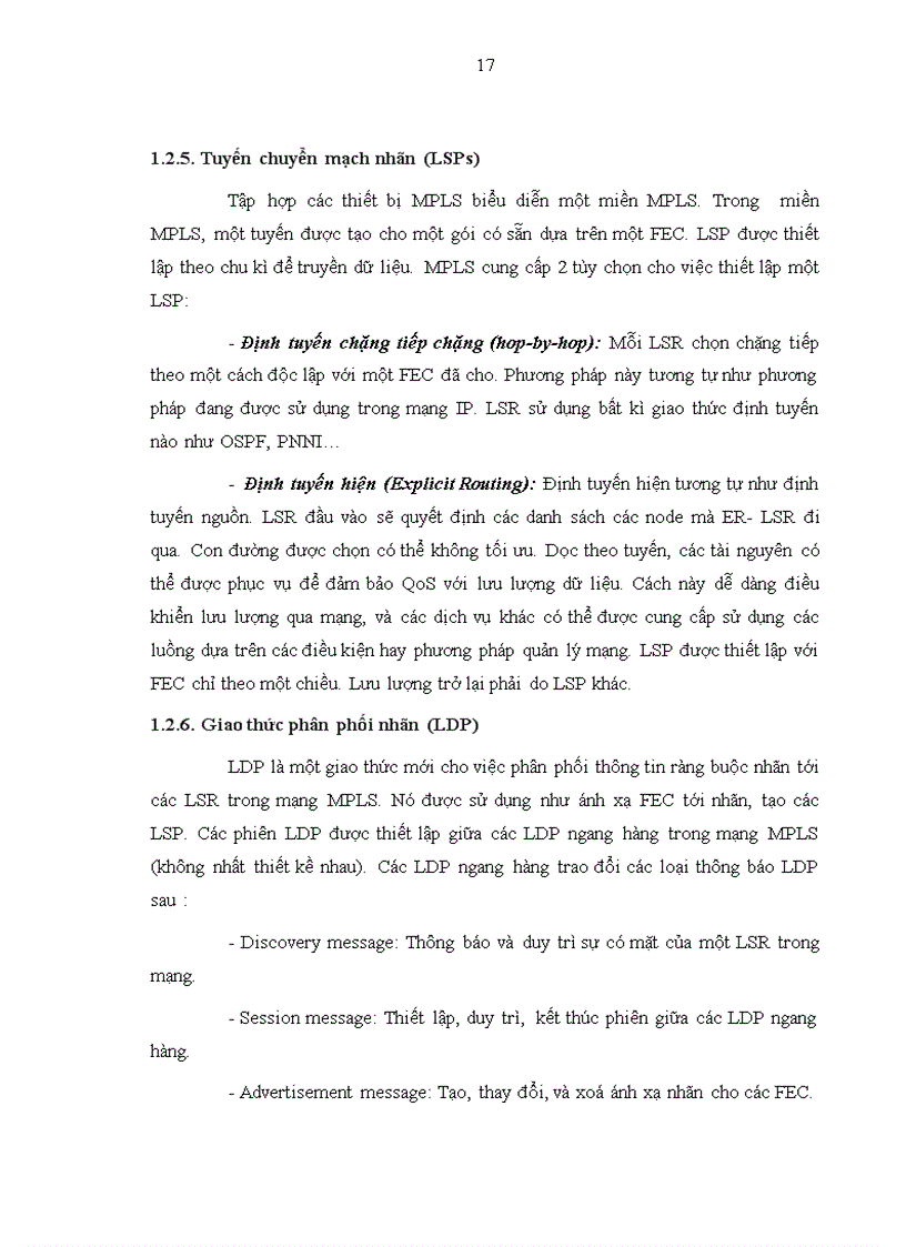 image for page Công nghệ chuyển mạch nhãn đa giao thức MPLS và mô phỏng bằng Opnet