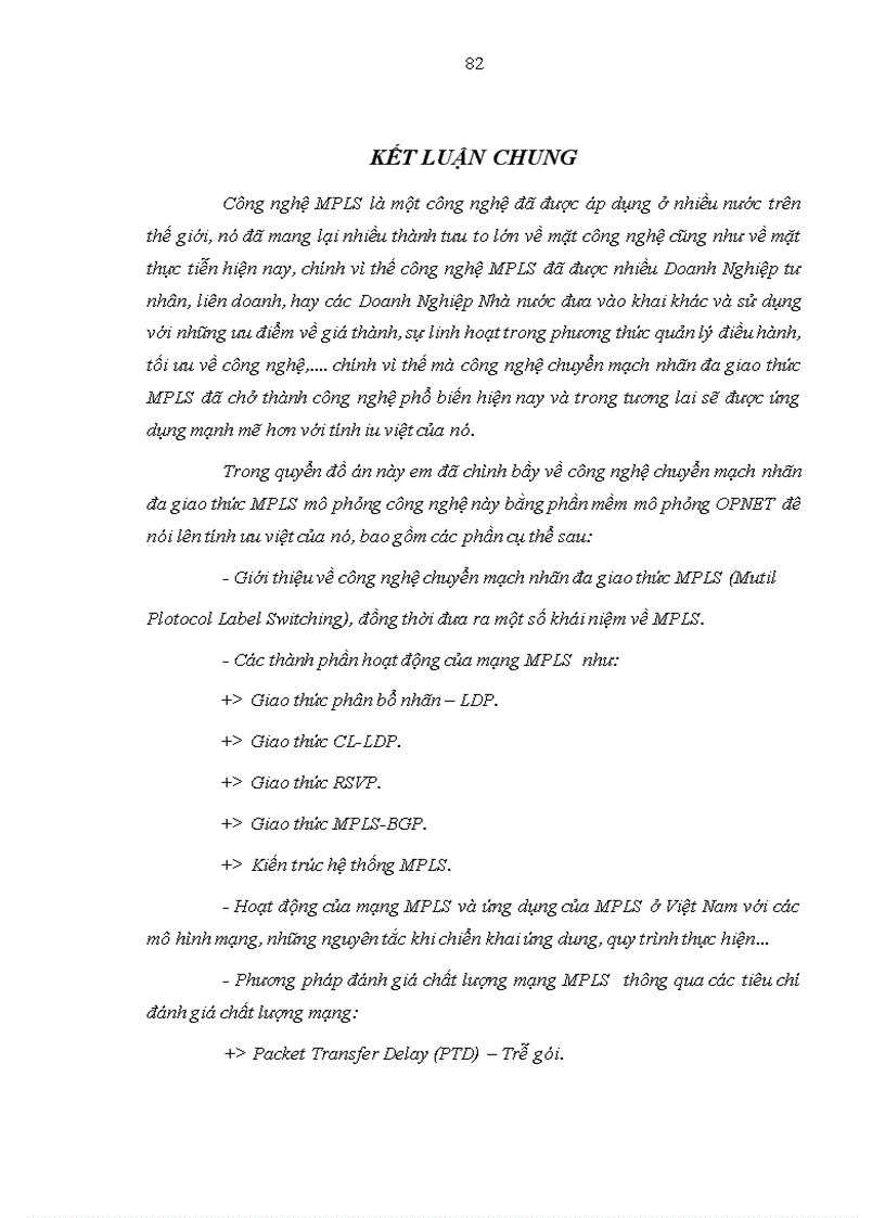 image for page Công nghệ chuyển mạch nhãn đa giao thức MPLS và mô phỏng bằng Opnet