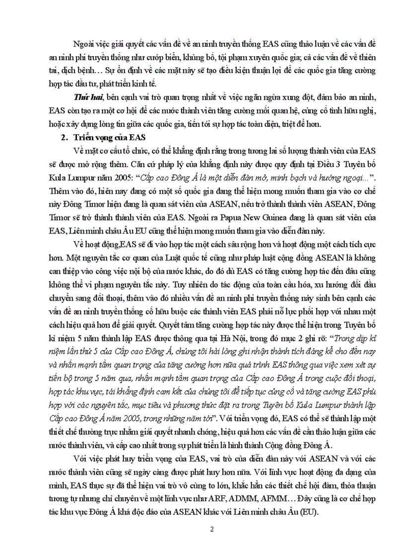image for page Phân tích triển vọng và vai trò của Cấp cao Đông Á EAS đối với sự phát triển của Cộng đồng ASEAN và đối với các nước thành viên EAS