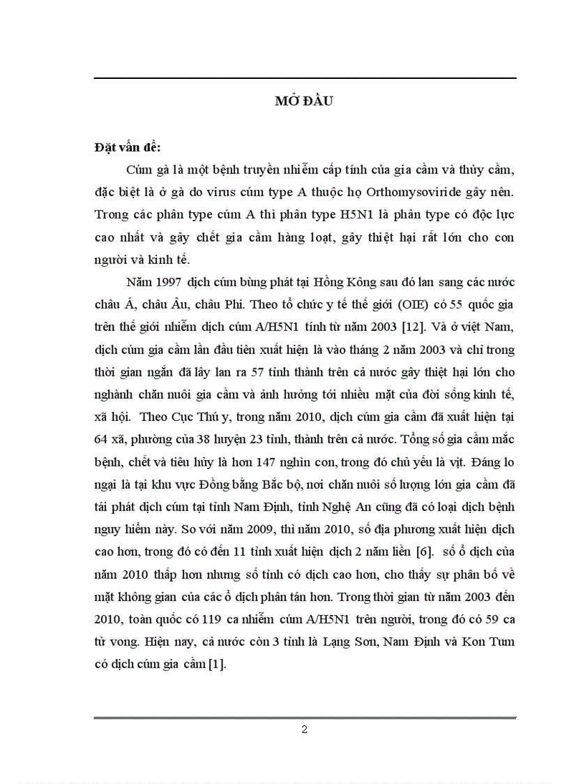 image for page Xác định trình tự và phân tích gen mã hóa kháng nguyên HA của virus cúm chủng NIBRG 14 sử dụng trong sản xuất vacine cúm A H5N1 tại Việt Nam