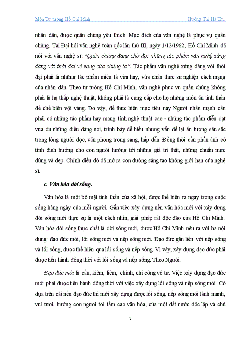 image for page Học kỳ tư tưởng Phân tích những lĩnh vực chính của văn hóa theo tư tưởng hồ Chí Minh
