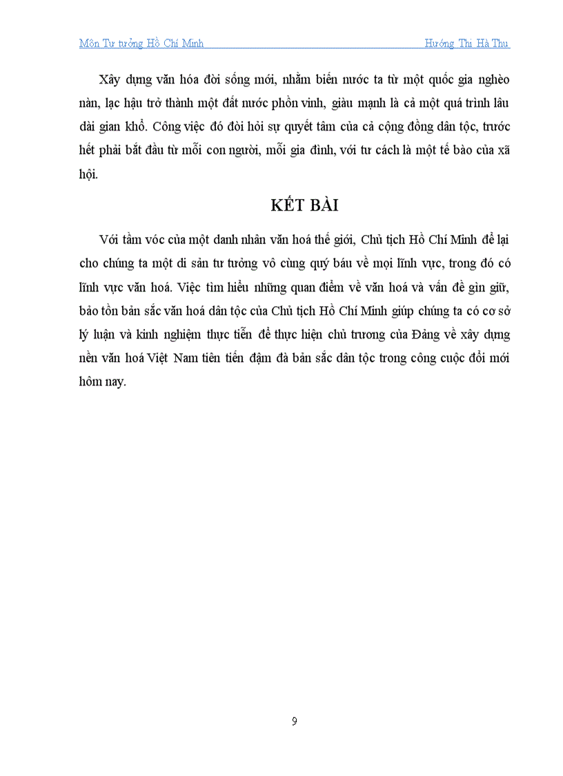 image for page Học kỳ tư tưởng Phân tích những lĩnh vực chính của văn hóa theo tư tưởng hồ Chí Minh