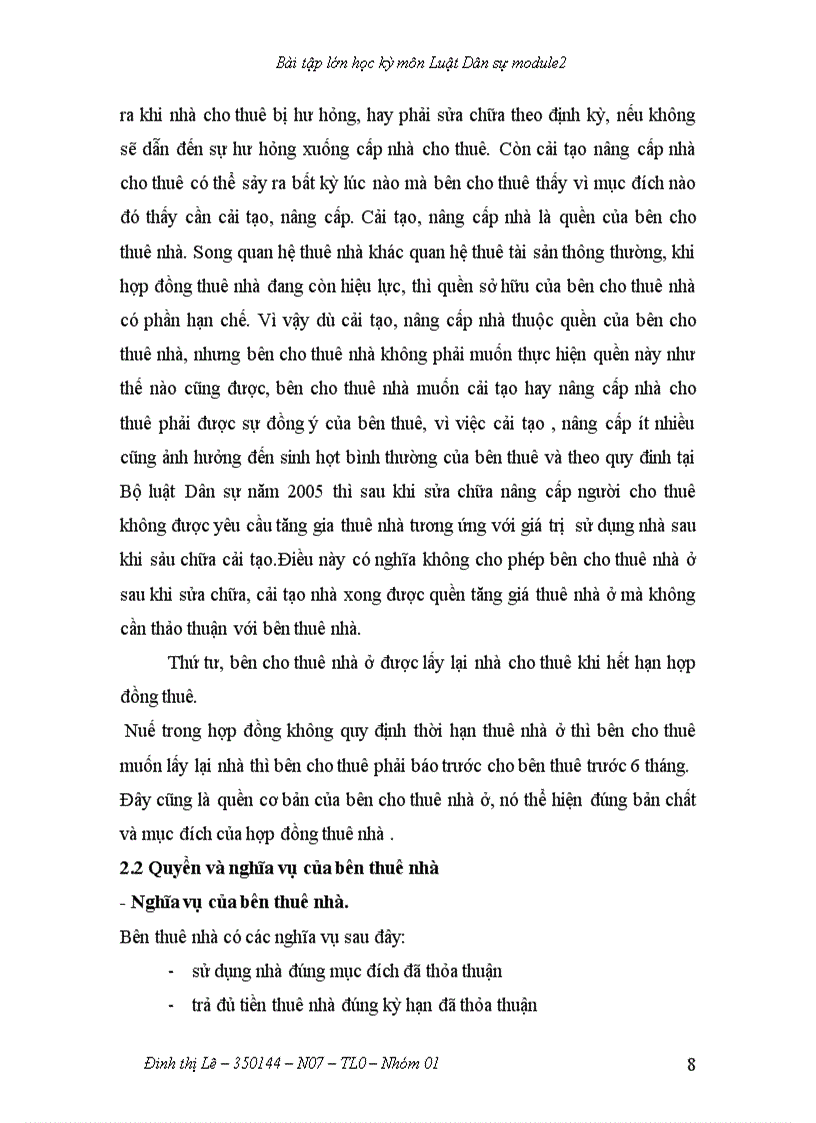 image for page Học kỳ dân sự Quyền và nghĩa vụ của các bên trong hợp đồng thuê nhà ở