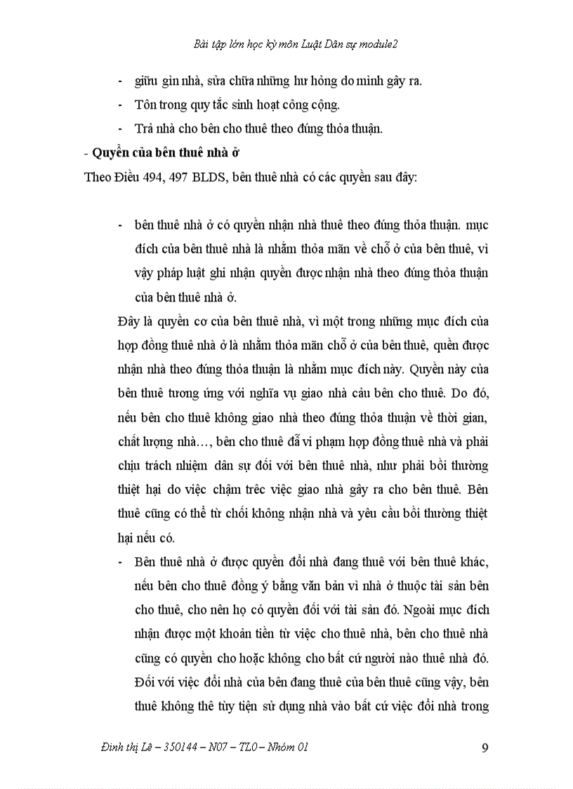 image for page Học kỳ dân sự Quyền và nghĩa vụ của các bên trong hợp đồng thuê nhà ở